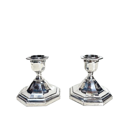 Vintage Silver Candlesticks Pair