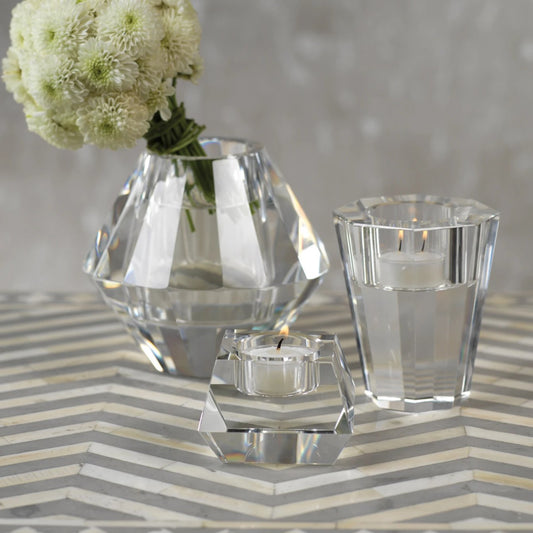 Dina Clear Crystal Tealight Holder