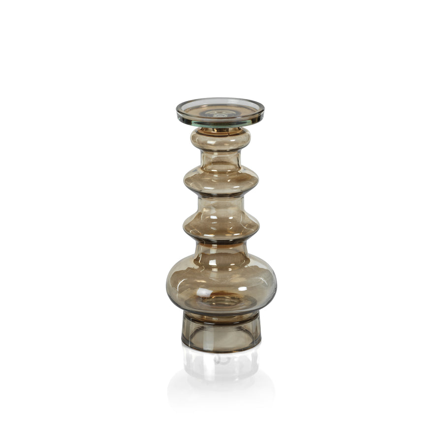 Smoke Glass Candle Holder