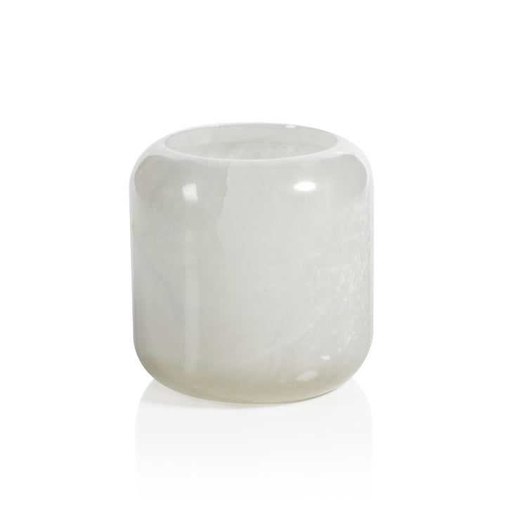 Teran Polished Alabaster Stone Candle Holder / Vase