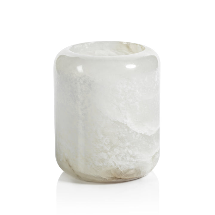 Teran Polished Alabaster Stone Candle Holder / Vase