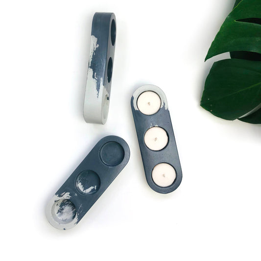 Concrete Tealight Trio | Painted