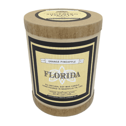 Florida Destination Series Soy Candle in Orange and Pineapple Scent by Southern Firefly Candle Co. - Country Club Prep