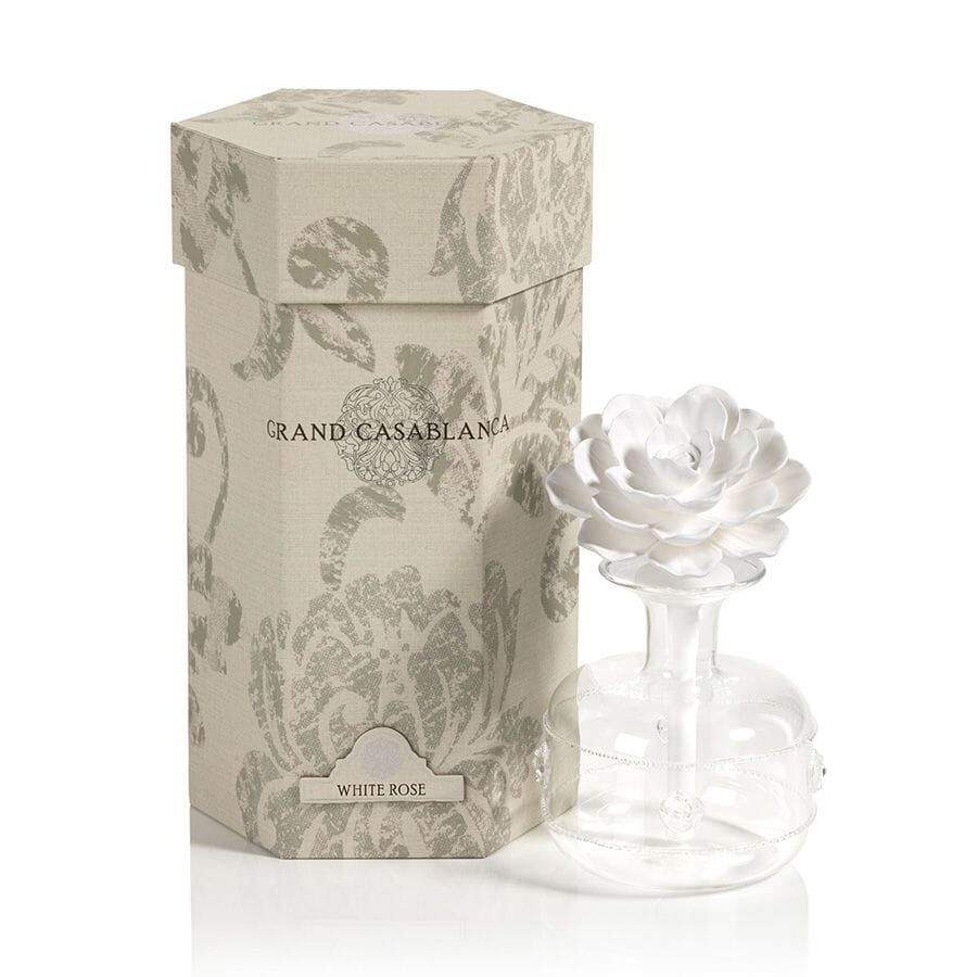 Casablanca Porcelain Diffuser - White Rose Home Decor Zodax Grand