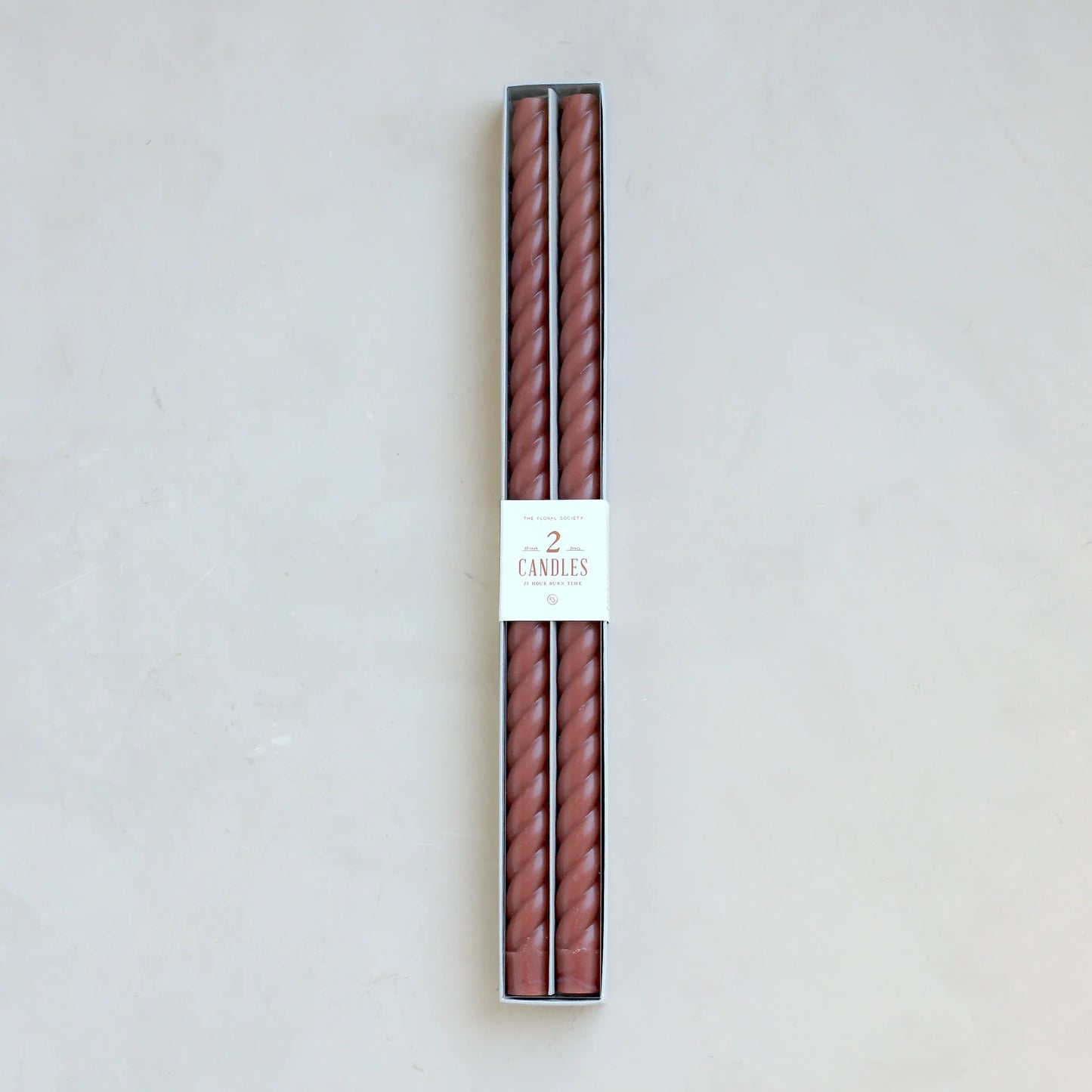 Fancy Taper Candle 18" | Clay