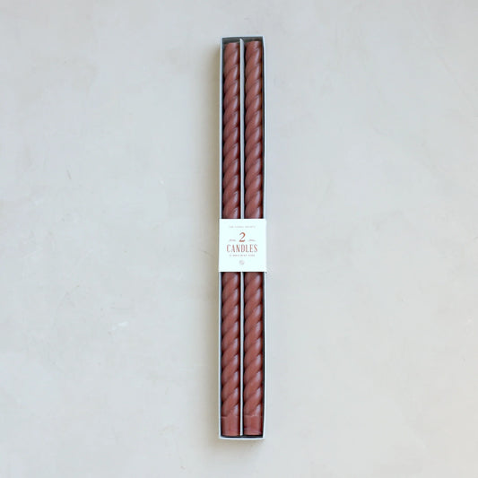 Fancy Taper Candle 18" | Clay