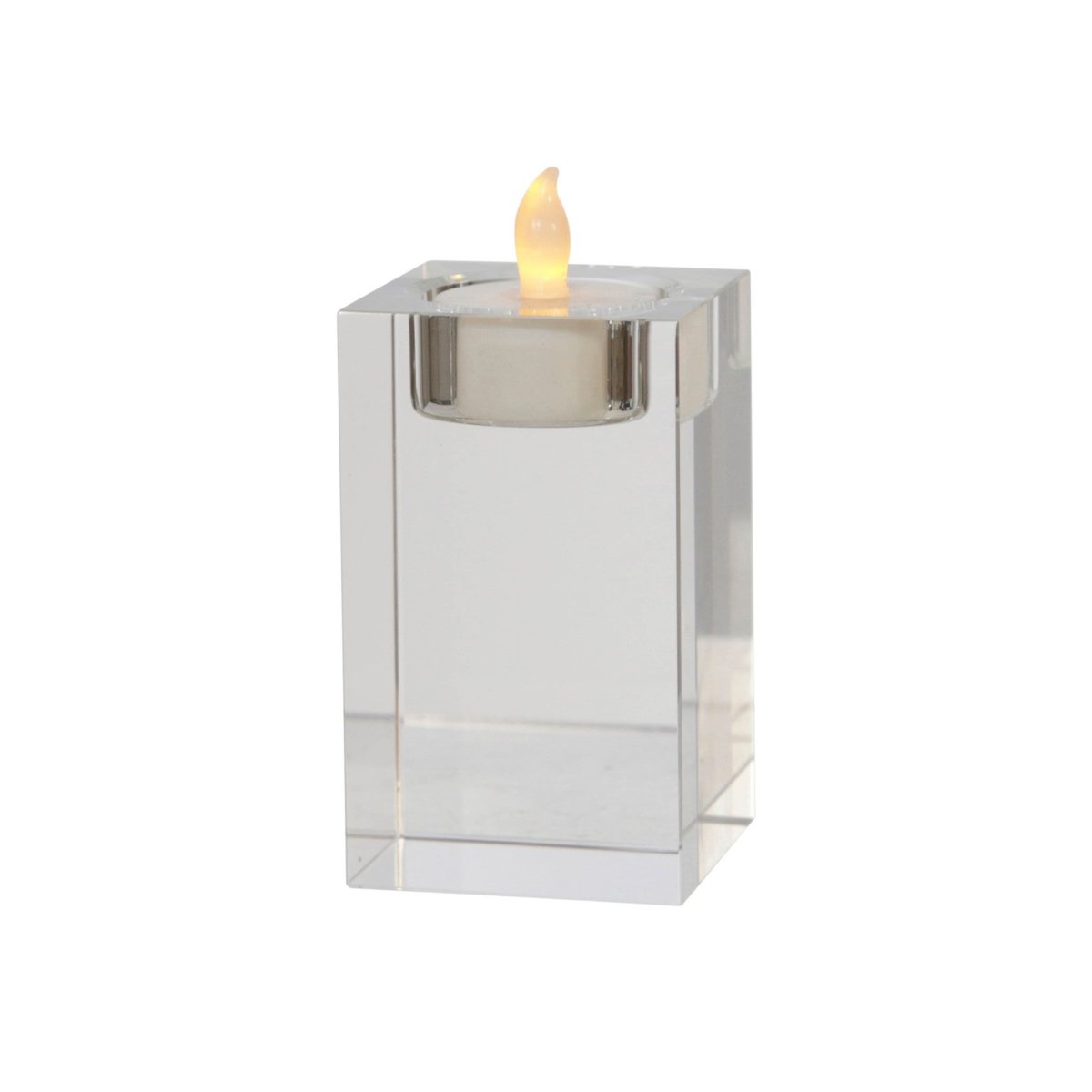 Sagebrook Home Clear Glass Square Pillar Candle Holder - lily & onyx