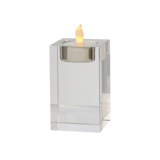 Sagebrook Home Clear Glass Square Pillar Candle Holder - lily & onyx