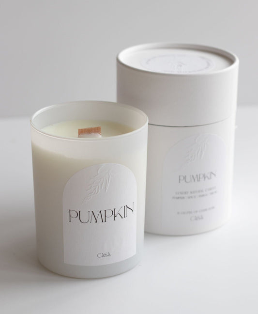 Fall + Winter Glass Tumbler Candle Candles Casa Sanctum Pumpkin