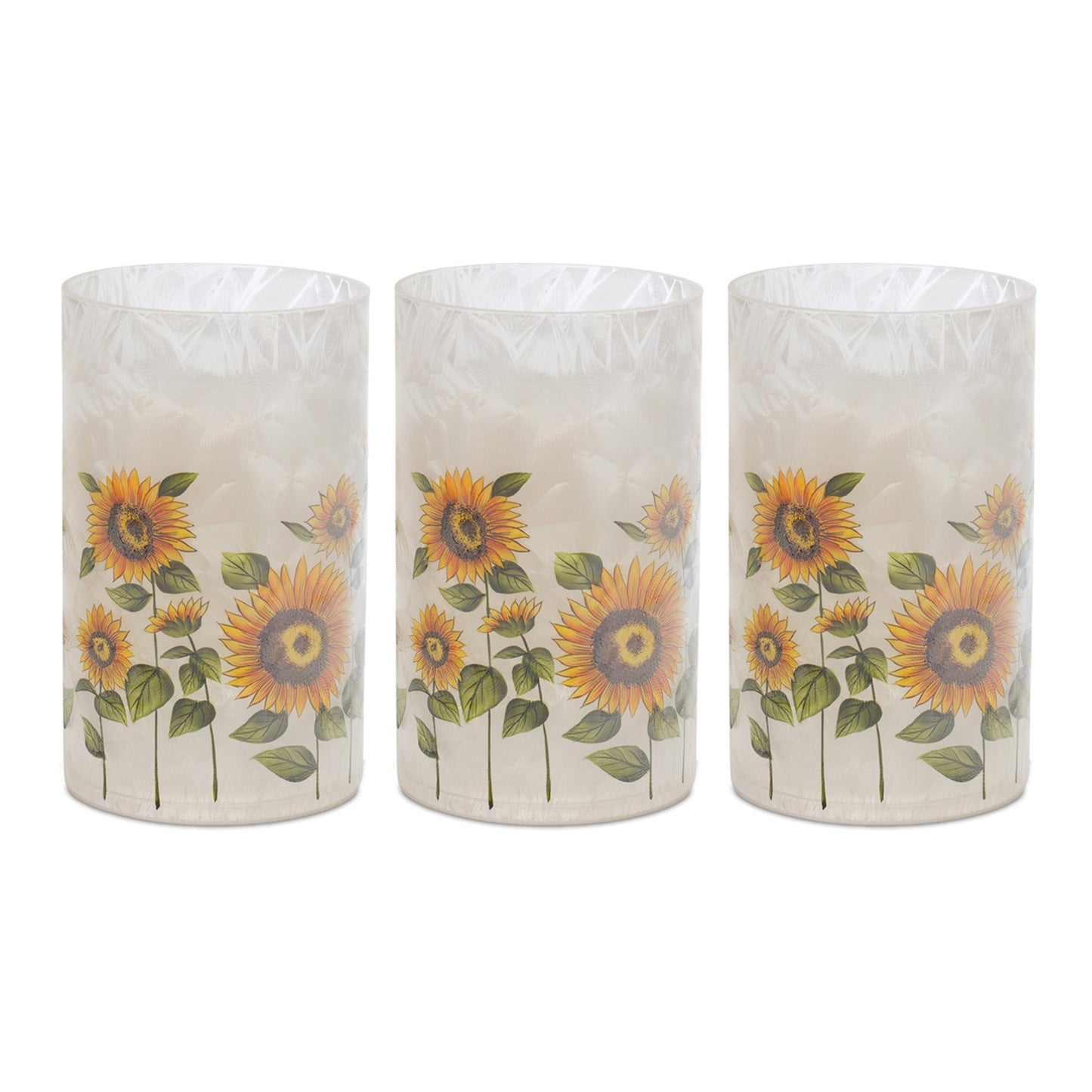 Sunflower Glass Candle Holder, Set of 3