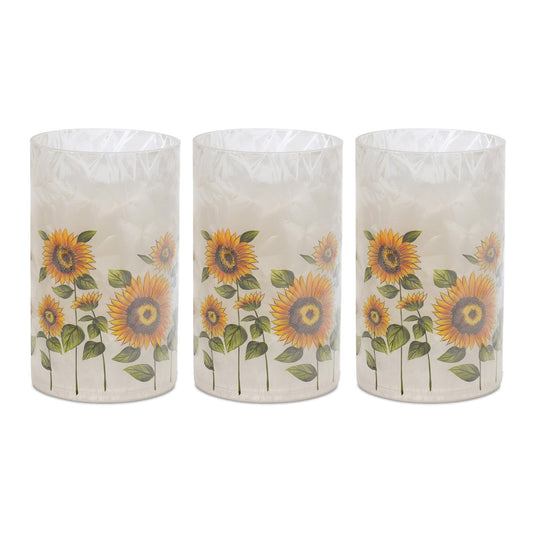 Sunflower Glass Candle Holder, Set of 3
