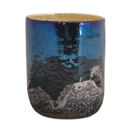 Iridescent Navy Votive Candle Holder, Set of 2
