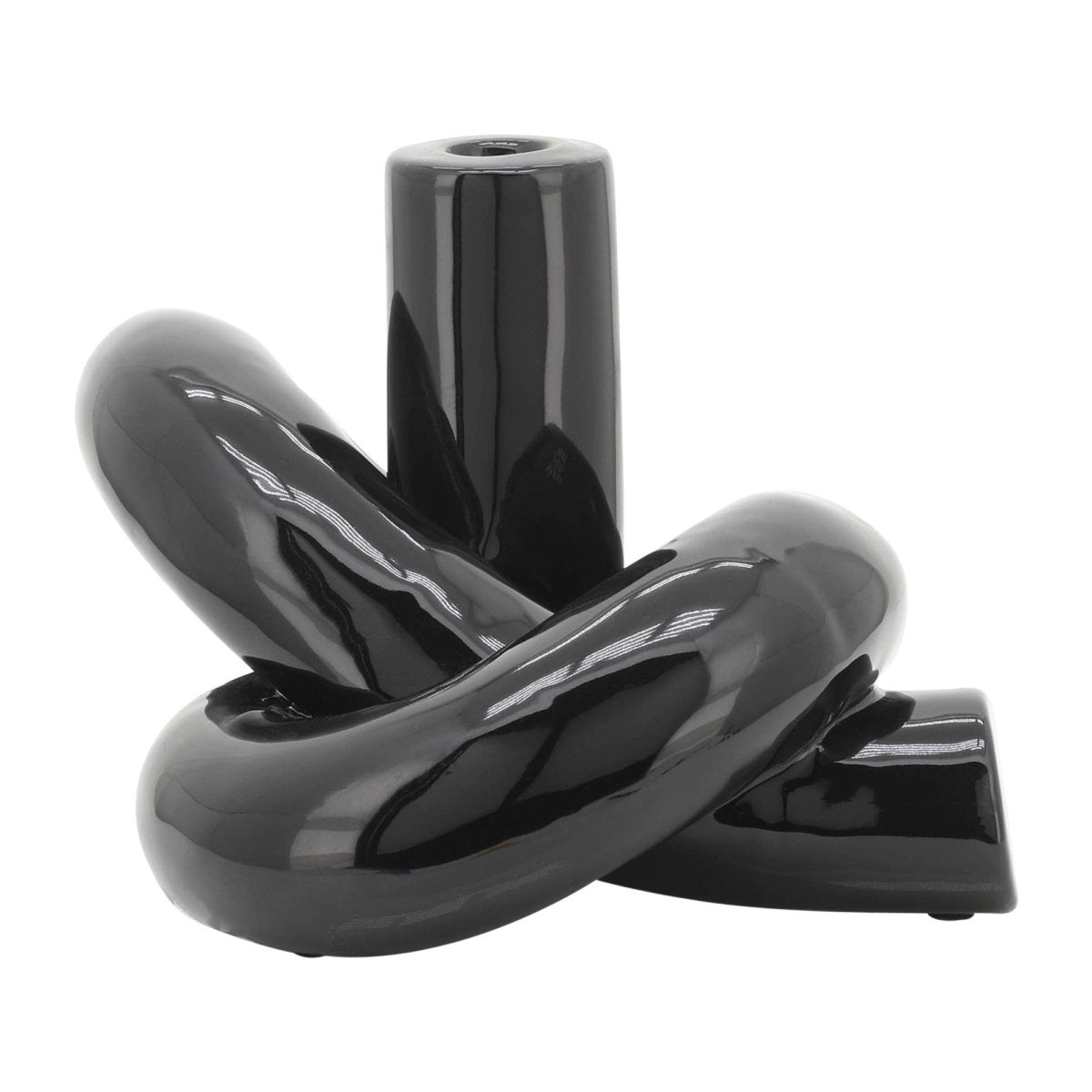 Sagebrook Home Loopy Ceramic Candle Holder - lily & onyx