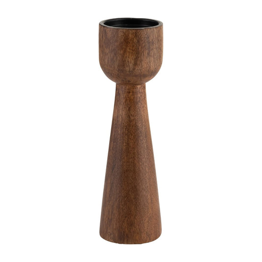 Sagebrook Home Mango Wood Candle Holder, 15"H - lily & onyx