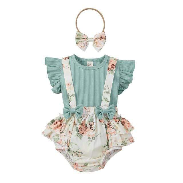 Girl's Clothing Green / 6M Floral Printed Rompers