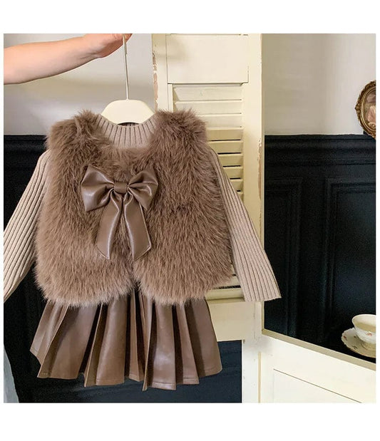 sweater vest Skirt / 2T 90cm Winter Princess Knit Suit
