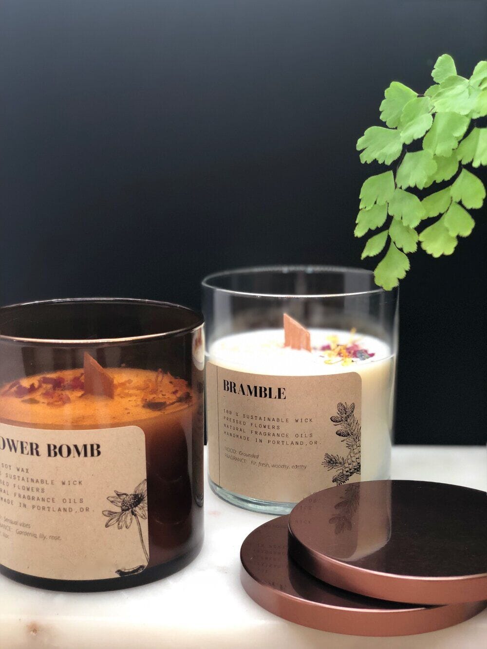 Natural Flower Petal Glass Tumbler Candle - 12 oz