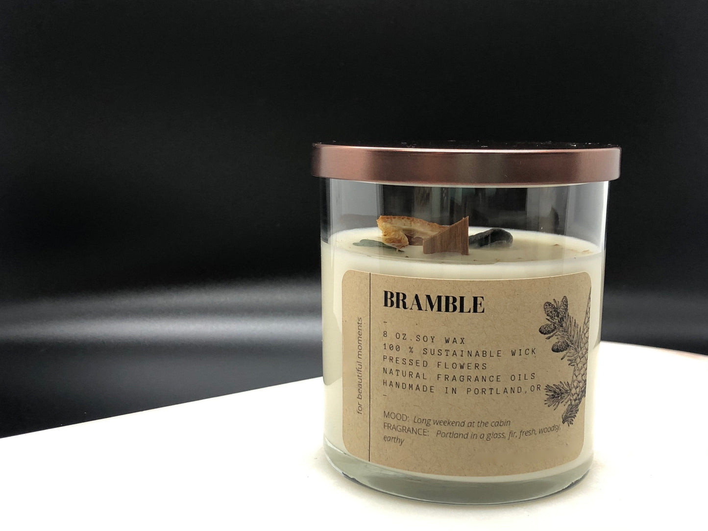 Natural Flower Petal Glass Tumbler Candle - 12 oz
