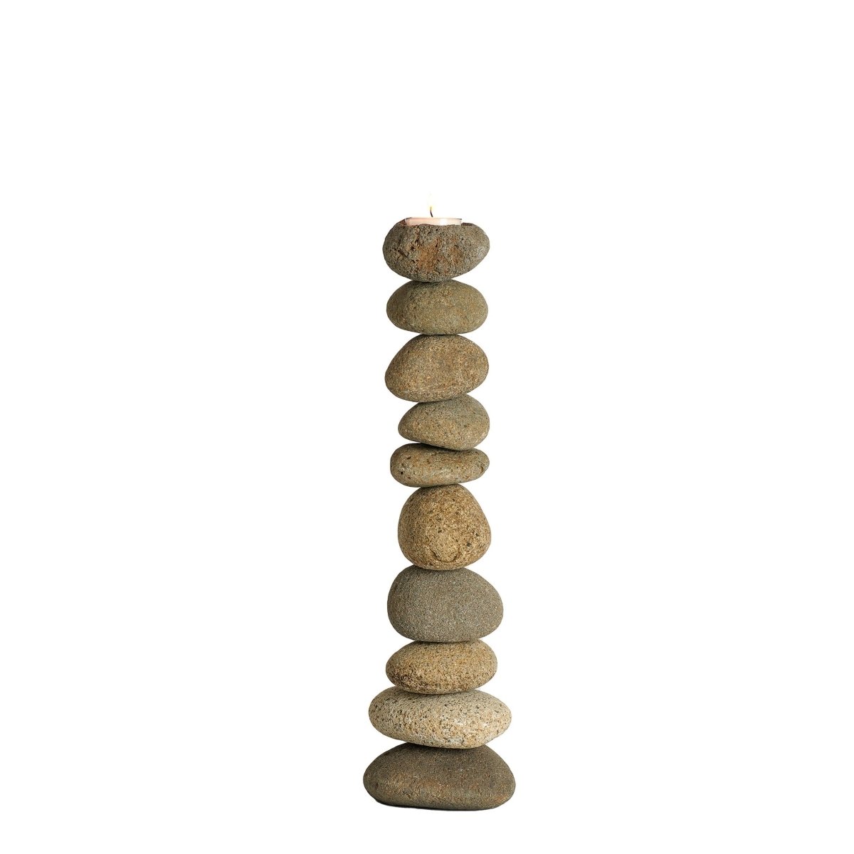 texxture PebbleStack™ Candleholder - lily & onyx