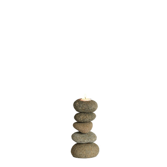 texxture PebbleStack™ Candleholder - lily & onyx