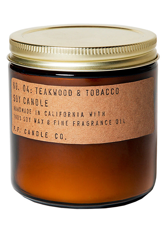 P.F. Candle Co. No. 4 Teakwood and Tobacco Large Soy Jar Candle