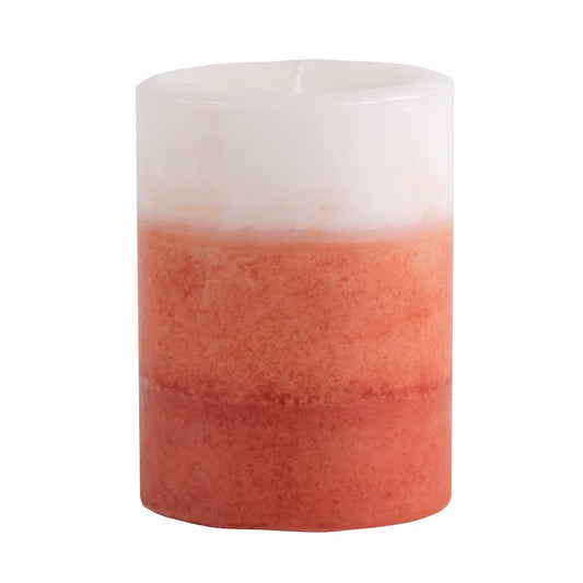 Pier 1 Pink Grapefruit 3x4 Layered Pillar Candle - Pillar Candles