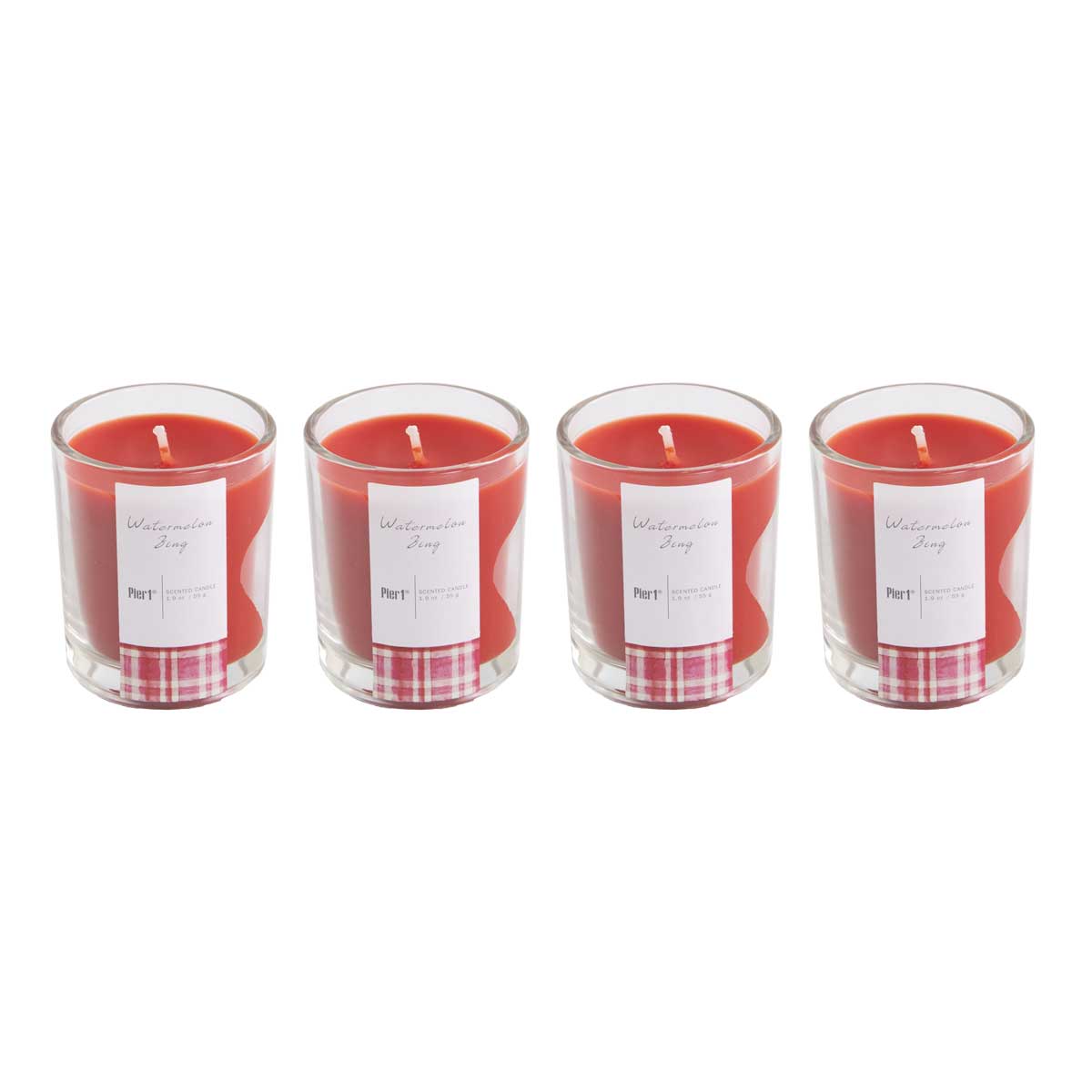 Pier-1-Watermelon-Zing-Glass-Set-of-4-Votives-Votive-Candles