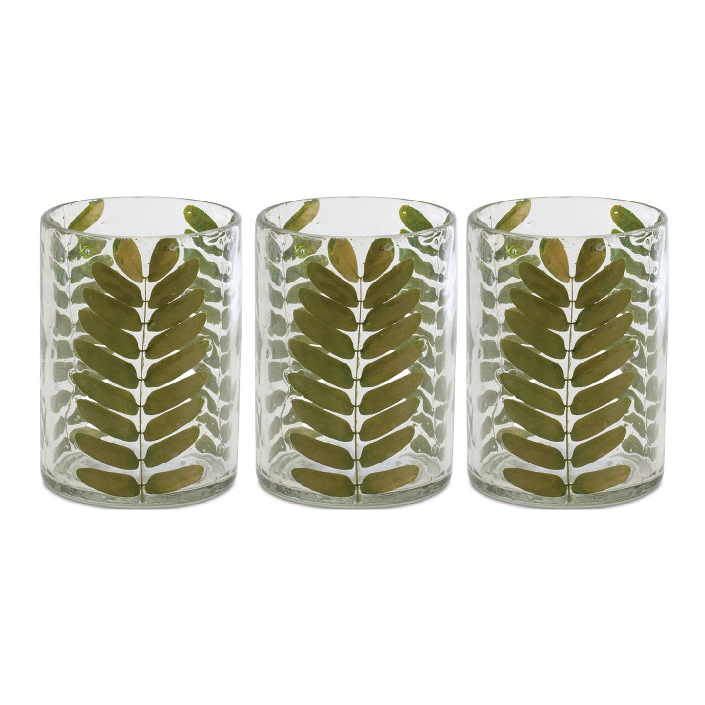Pressed Leaf Candle Holder, Set of 3