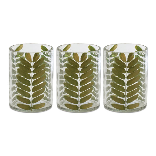 Pressed Leaf Candle Holder, Set of 3