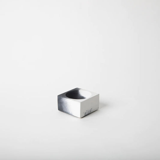 Marbled Square Incense Holder - Black & White