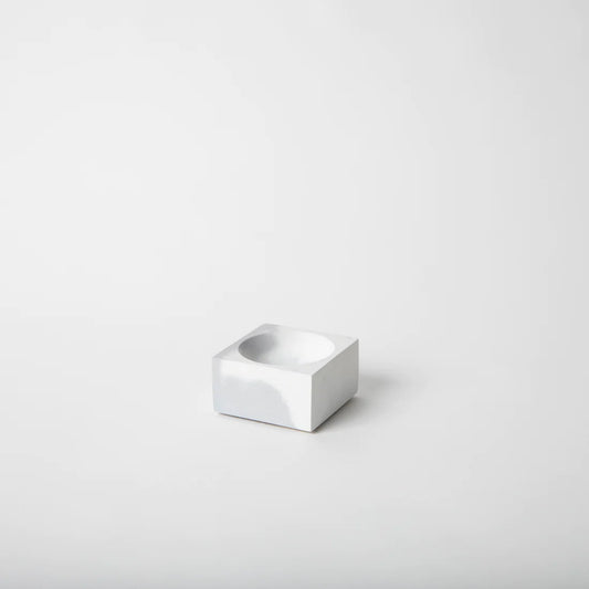 Marbled Square Incense Holder - Grey & White