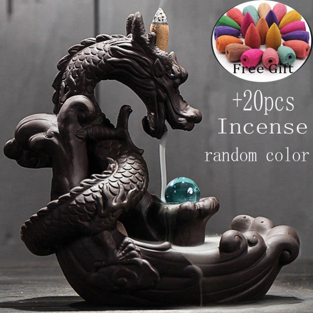 Dragon Backflow Burner with Crystal Ball