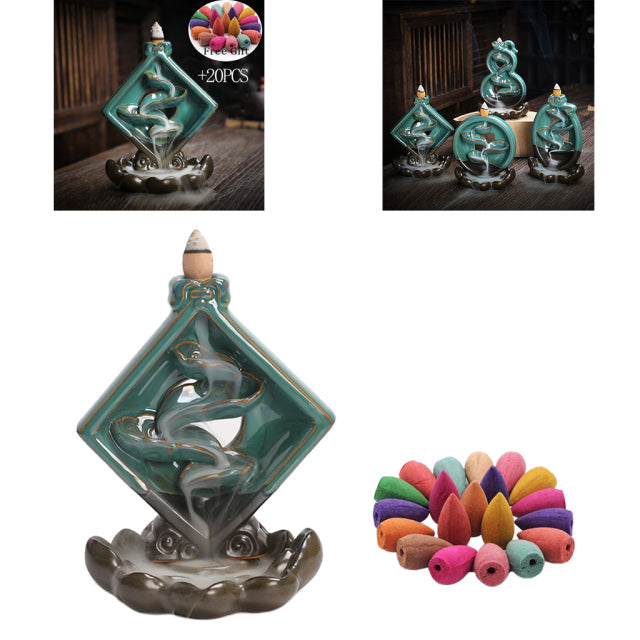 Waterfall  Backflow Incense Holder Ornament