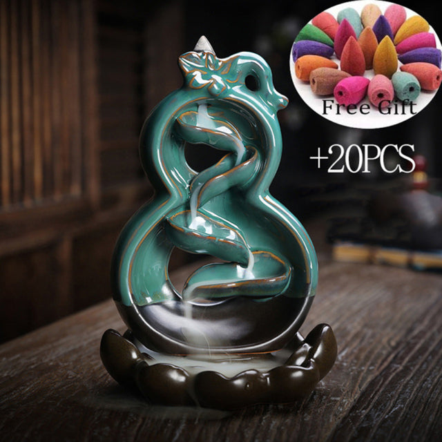 Waterfall  Backflow Incense Holder Ornament
