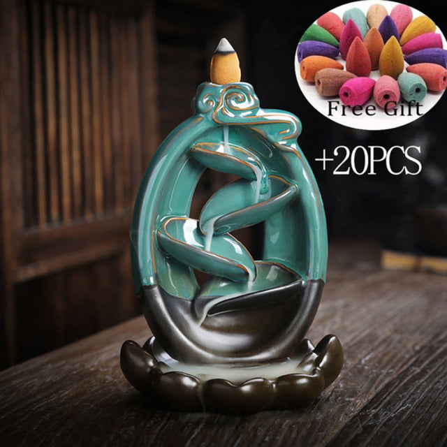 Waterfall  Backflow Incense Holder Ornament