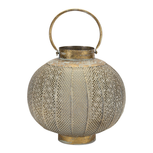 Punched Metal 11.5"H Candle Holder