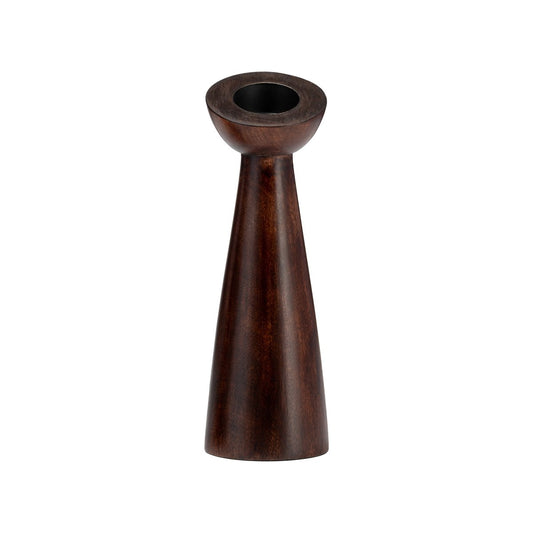 Sagebrook Home Slanted Wood Candle Holder, Brown - lily & onyx
