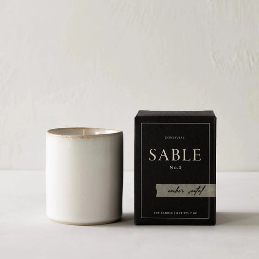 Stoneware Candle Candles Convivial Amber Santal