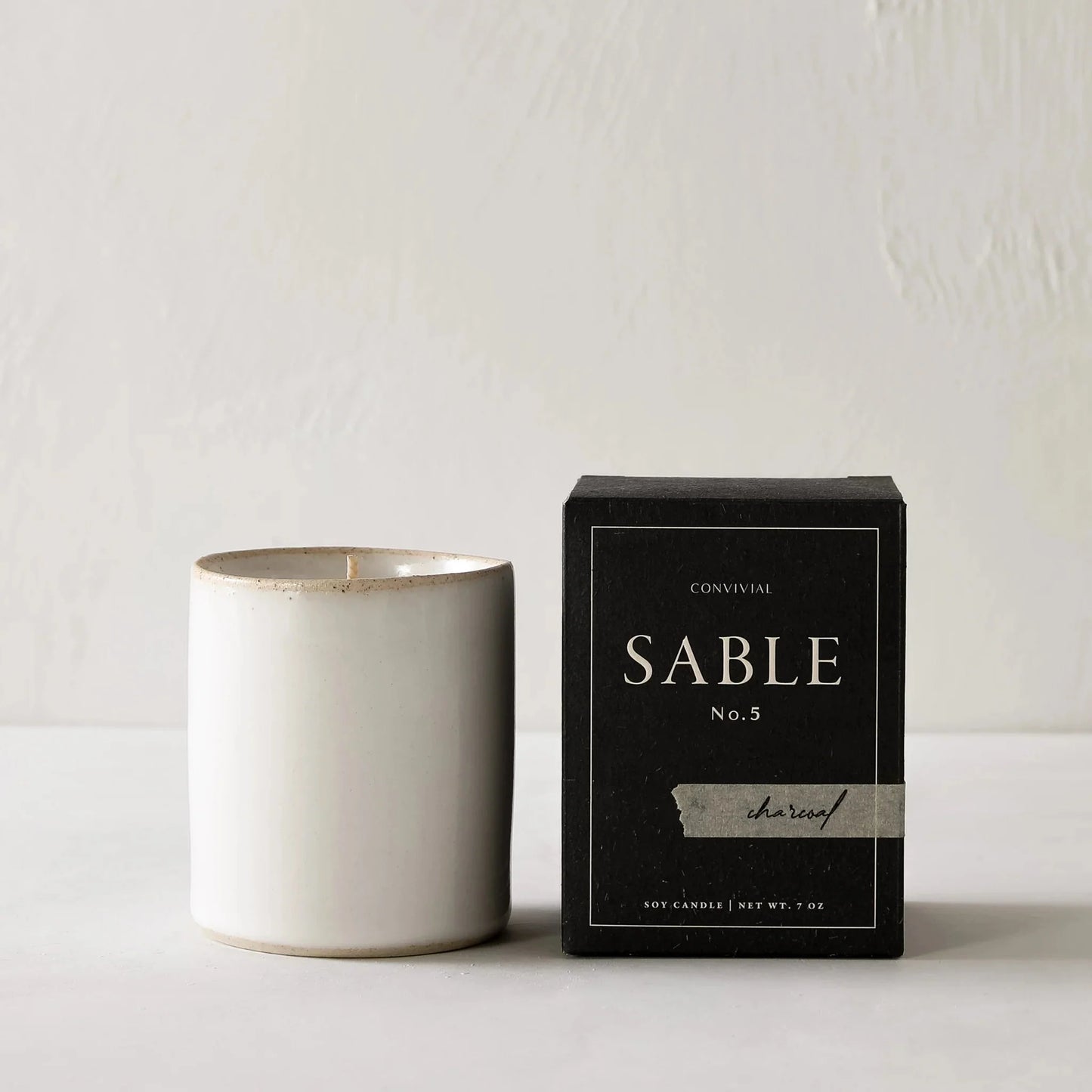 Stoneware Candle Candles Convivial Charcoal