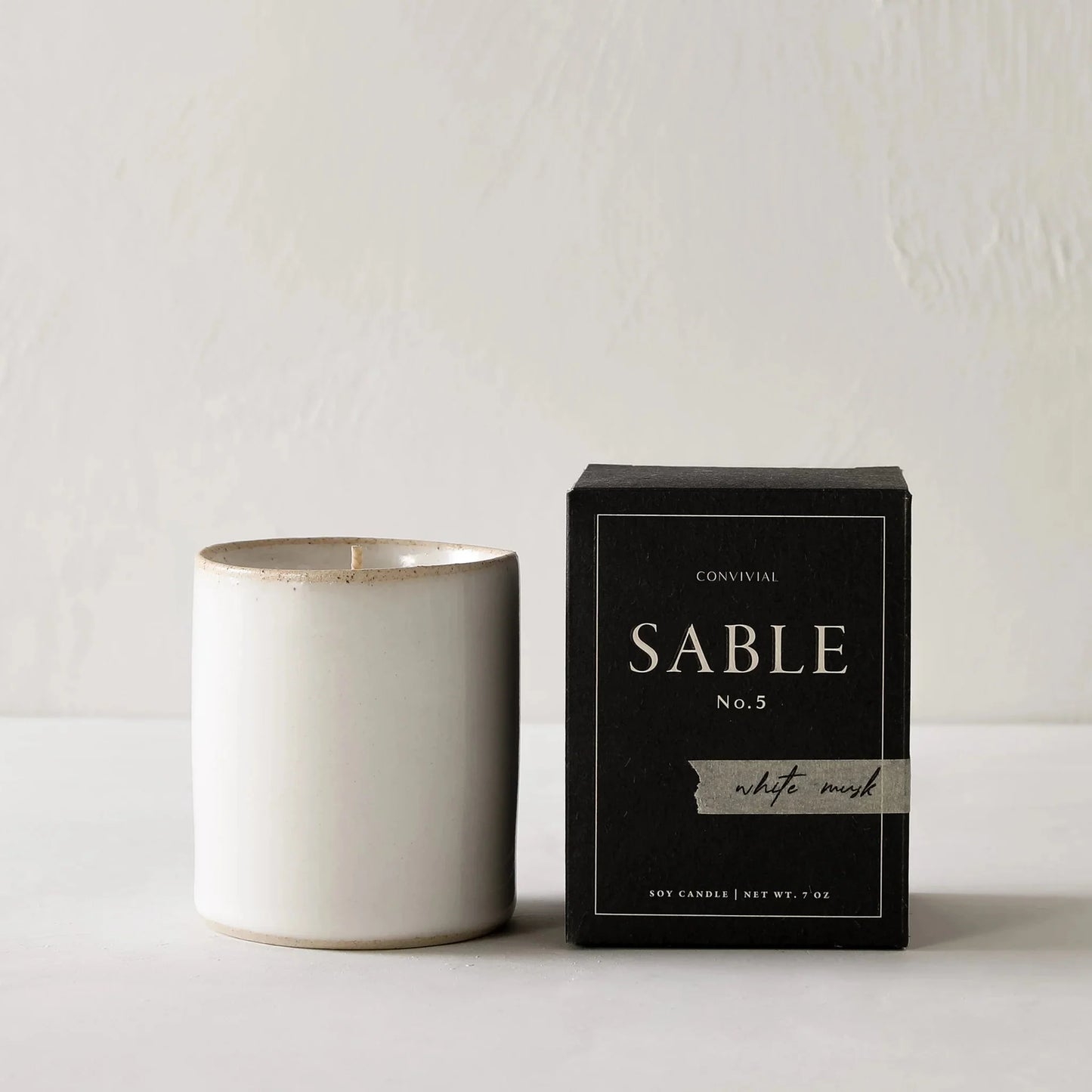 Stoneware Candle Candles Convivial White Musk