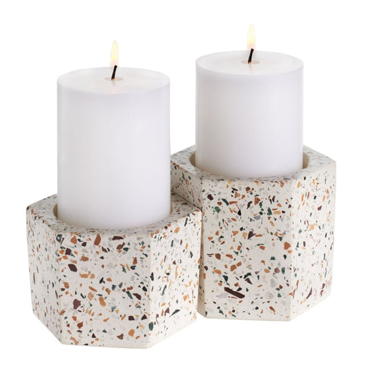 Terrazza™ Hex Holders, 4 Inch - Set Of 2