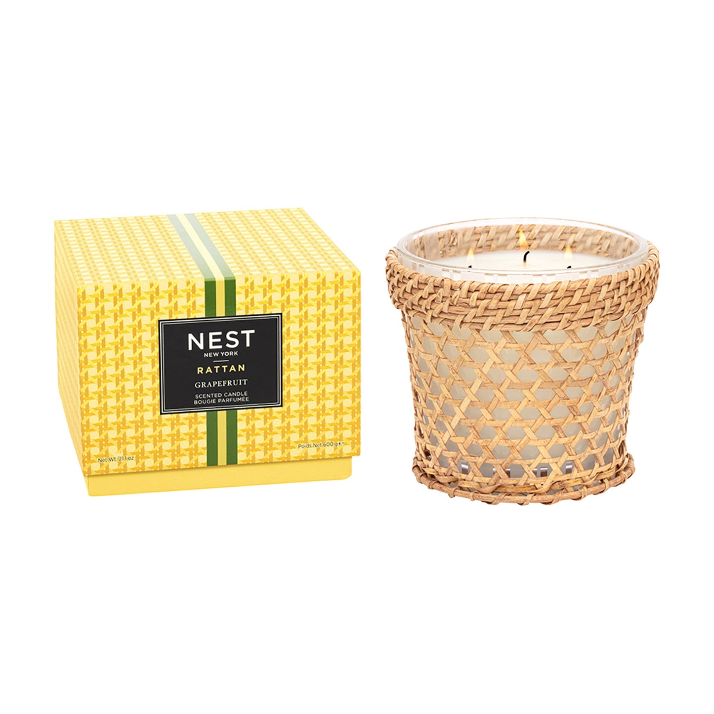 Nest Rattan Grapefruit Candle Size variant: 21.2 oz (3-Wick)  main image.